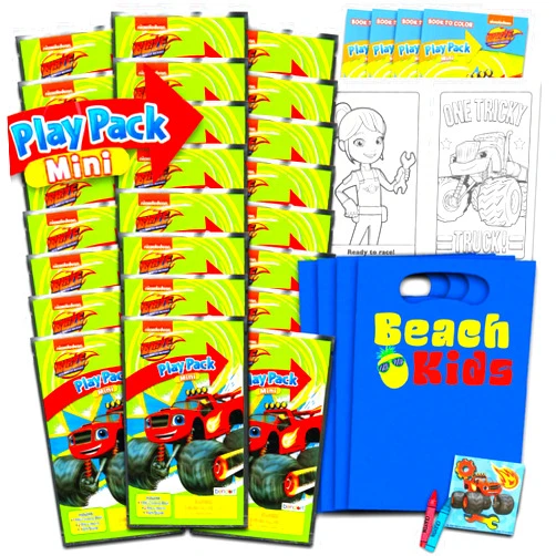 Nick Shop Blaze and the Monster Machines Mini Party Favors Set for Kids - Bundle with 24 Mini Grab n Go Play Packs with Coloring Pages, Stickers and More (Blaze and the Monster Machines Birthday Party Supplies)