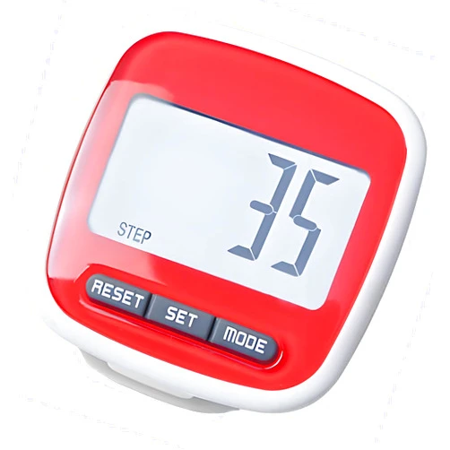 Yiudbaoo Pedometer Simple Step Counter for Walking Step Tracker with Large Display Removable Clip and Lanyard Accurate Pedometers for Steps for Men Women and Kids Red