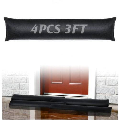 Biubee 4 Pack 3ft Sandless Flood Barriers for Home - Water Activated Barrier Sand Bags for Flooding Home Exterior Doors Garage Basement