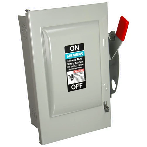 SIEMENS GNF322 60 Amp, 3 Pole, 240-Volt, 3 Wire, Non-Fused, General Duty, Indoor Rated