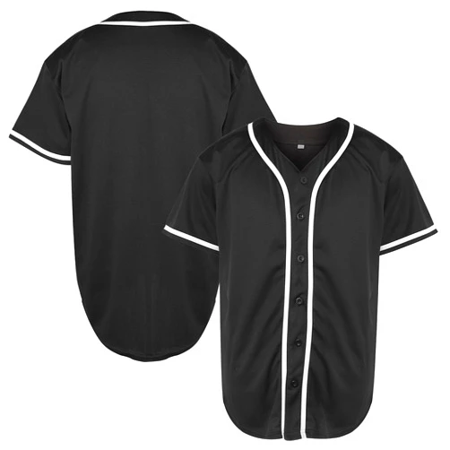 TKJPYWYH Blank Baseball Jersey Button Down Shirts,Men's Hip Hop Plain Short Sleeve Sports T Shirts S-3XL