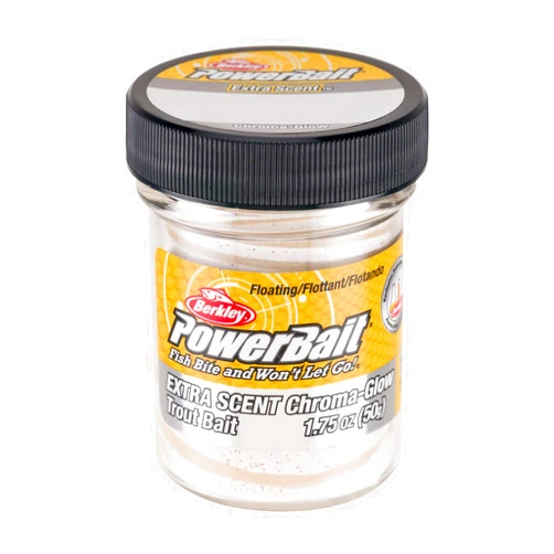 Berkley PowerBait Glitter Chroma-Glow Fishing Dough Bait, Mallow Glow Red Fleck