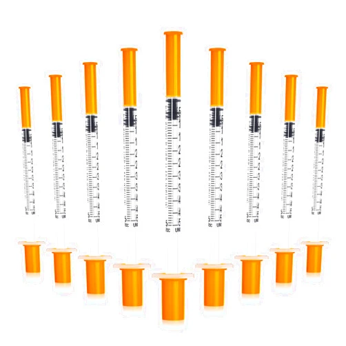 CAILOS 0.5ml 30 Gauge Syringes 0.5cc 5/16 Inch 8mm Lab Disposable Supplies for Refilling or Dispensing , Pack of 20
