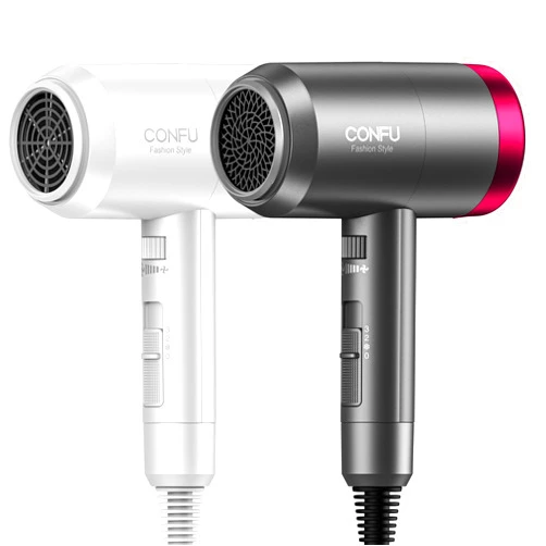 CONFU Hair Dryer with Diffuser, CONFU Blow Dryer, Portable Lightweight Fast Drying Negative Ion Hairdryer Blowdryer, 3 Heat Settings & Infinity Speed, with Diffuser and Concentrator Nozzle for Home & Travel