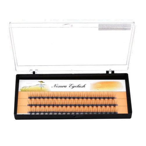 GOOIT 10 Root 10/11mm Length Soft Individual Cluster Eyelashes Extension Handmade Grafting False Eyelashes Individual False Eyelashes Natural