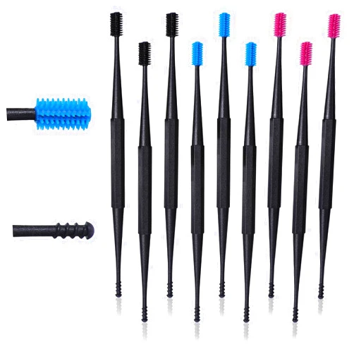 Piriuuo 9 Pcs Ear Wax Removal Tool Spiral Ear Wax Remover Silicone Ear Cleaning Kit Reusable Ear Cleaner Wax Remover for Ears Safe Ear Wax Removal Tool for Olders Adult Kids