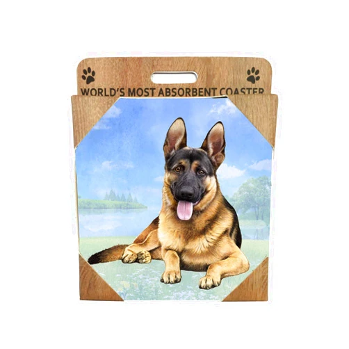E&S Pets E&S Imports Ceramic Coaster - German Shepherd (1)