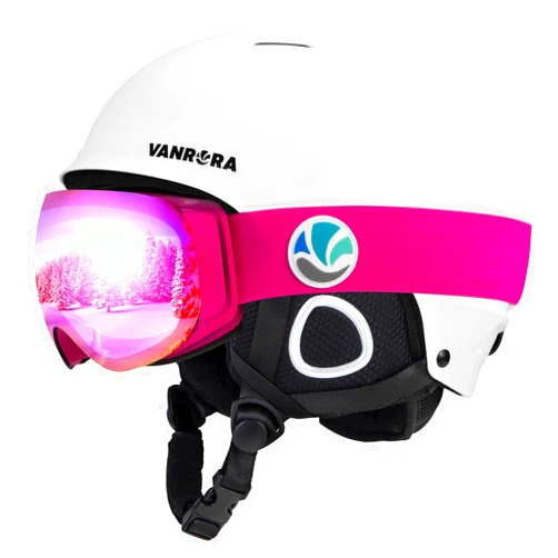 VANRORA Ski Helmet and Goggles Combo Pack, Safety-Certified Snowboard Helmet, Interchangeable Lens Snowboard Goggles
