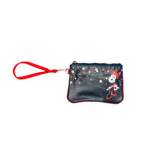GiftsNBeyond Disney Minnie Mouse Zipper Wristlet, Black