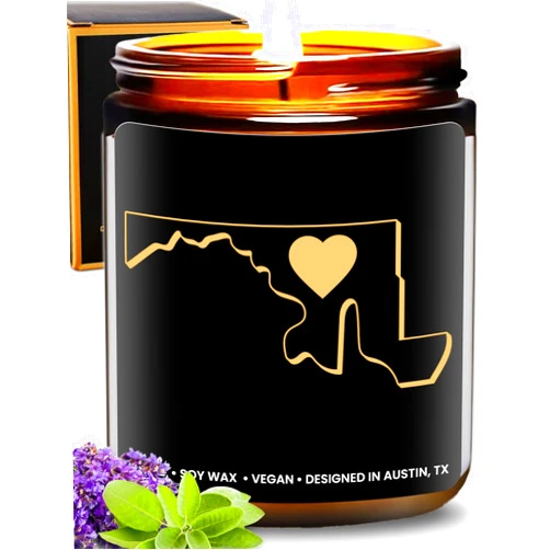 Rosa Vila Maryland Candle, Gifts for Women, Maryland Gifts for Men, Maryland Souvenir Gifts, State Maryland Themed Gifts, Moving Away & Home Sick Gifts, Birthday, Christmas, Graduation, Gift-Ready