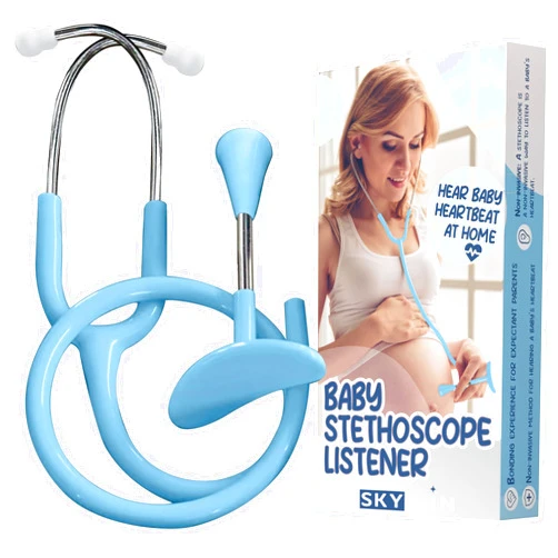 Skywin Fetoscope for Baby Heartbeat Detection - 24 Weeks of Pregnancy Baby Heartbeat Monitor at Home with The Pregnancy Stethoscope and Fetal Monitor Heartbeat (Blue)