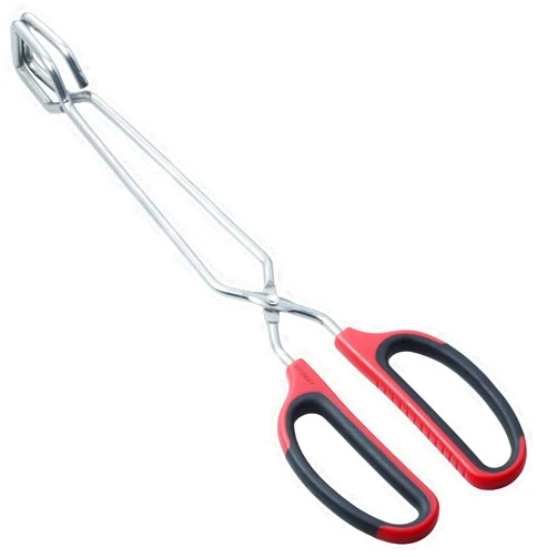 HINMAY Stainless Steel Scissor Tongs with Comfort-Grip Handle 12-Inch