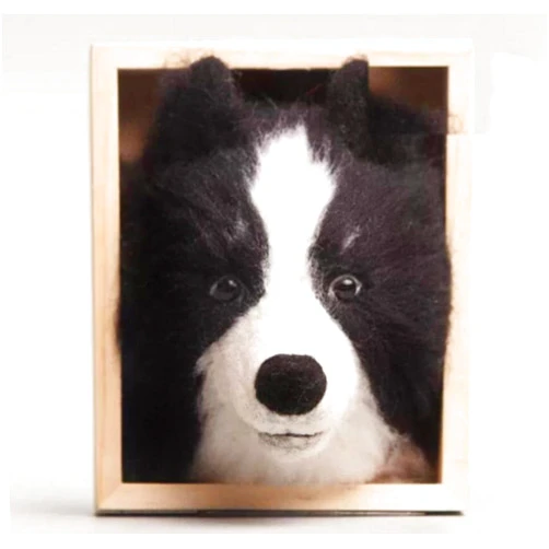 WellieSTR Border Collie Dog Needle Felting Kit for Beginners Adult, Unique Felted Animal, Felting Supplies Included Felting Wool, Needle Felting Needles,Foam Mat,Instructions,Soft Blank Shape Base,Easy to Make