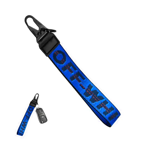 DXNQ Car Keychain, Fabric Keychain Wrist Lanyard, Key Ring for Cars Keys Wallets Jeans Decoration, Car Accessories (Blue)