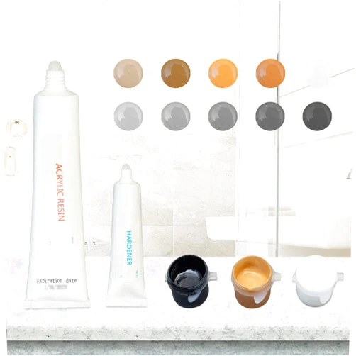 HT HOMETINKER Granite Repair Kit & Marble Repair Kit (Color Match), Quartz Countertop Repair Kit, Corian Repair Kit for Marble Granite Quartz Corian Tiles and Stones with Color Brown Gray White Beige Black Cream