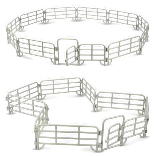 TOYMANY 20PCS Corral Fencing Panel Accessories Playset Includes 2 Gates Fences, Plastic Fence Toys for Barn Paddock Horse Stable or Farm Animals Horses Figurines, Educational Gift for Kids Toddler