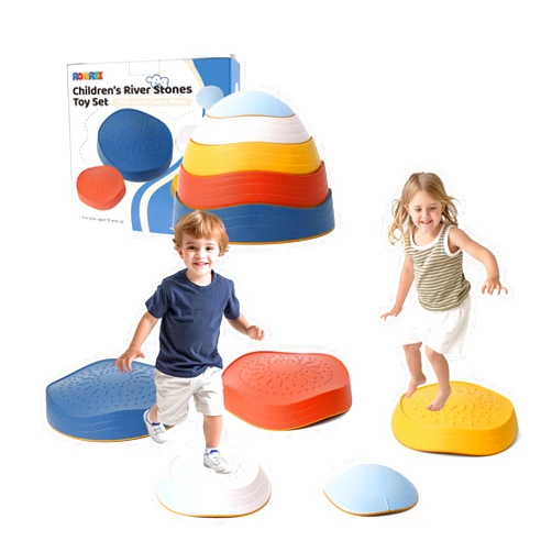 Romrex Balance Stepping Stones for Kids - 5pcs Vibrant and Nature-Themed Sensory Toys to Encourage Toddlers Balance & Gross Motor Skills for Indoor and Outdoor Play