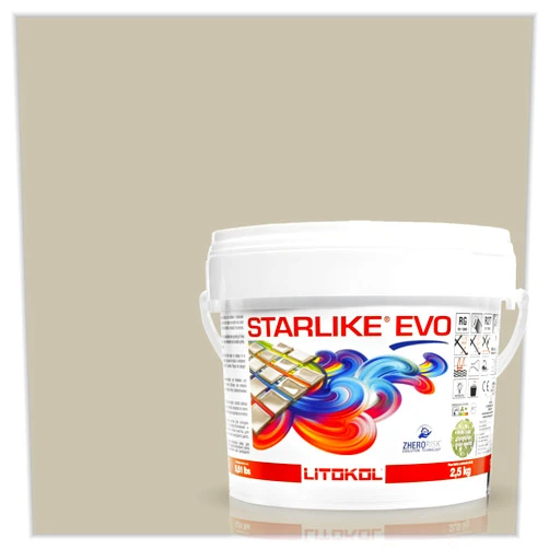 The Tile Doctor Starlike EVO - Litokol Epoxy Grout for Tile in Pools, Spas, Kitchens, Bathrooms - Floor or Wall Tile - Interior or Exterior Use - 215 Tortora Beige 5.5 lbs