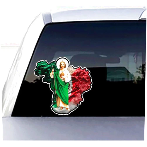 Generic San Judas Tadeo Juditas Saint Jude Mexico Flag MX Calcamonia Religion Decal Sticker (10
