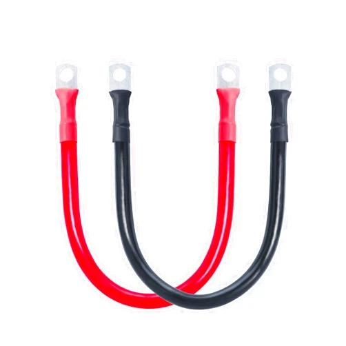 ECO-WORTHY 2AWG Battery Cable with 5/16' Lug Terminals 12inch Cables Set Tinned Copper Battery Inverter Cable for Car, Truck, RV, Solar