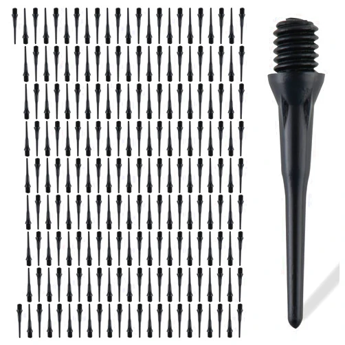 LinkVisions 2BA Thread Plastic Tip Dart Points Soft Dart Tips Replacement Dart Accessories Black