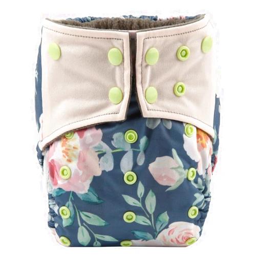 Sigzagor Baby Pocket Cloth Diaper Nappy Double Gussets Reusable Washable 8lbs-36lbs for Girls (Floral)
