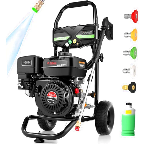 TEANDE 4200 2.8GPM Gas Pressure Washer, 4000PSI Commercial Power Washer Gas Powered, 212cc 7.0 HP Engine, includes 1L Soap Tank,5 QC Nozzles, 25’ Hose,EPA/CARB/ETL Compliant