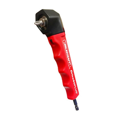 Milescraft 1303 Drive90PLUS Impact Ready Right Angle Drill Attachment - Perfect for Drilling or Driving in Tight Spaces - Minimum Reach of 1.5 in. - Accepts Most 1/4 in. Hex Accessories