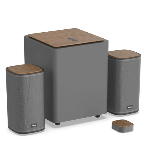 KEiiD 2.1 Bluetooth Computer Speakers with Wireless Subwoofer and Wireless Touchpad Control for Desktop Laptop PC Stereo Gaming Speakers, 4 EQ Modes, Aesthetic Style, 2025 New Model