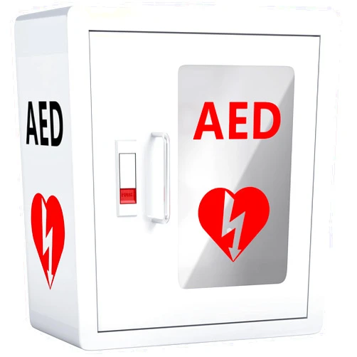 NLShan AED Cabinet Wall Mounted Defibrillator Cabinet, PVC Clear Window Storage Cabinet with Handle, Fit All Brand AED, 14.2 x 7.9 x 15.8 Inch