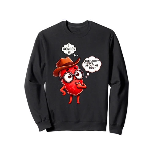 BizzyflyUSA Funny Beef Jerky Lover Cute Meat Snack Sweatshirt