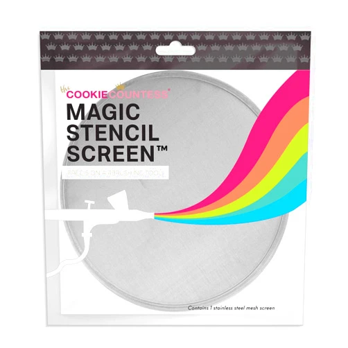 The Cookie Countess Inc The Original Cookie Countess Magic Stencil Screen Airbrushing Tool Food-Safe Stainless Steel Airbrush Screen™ (1)
