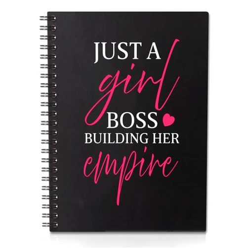 QYUVK Just A Girl Boss Building Her Empire Hardcover 160 Pages Blank Spiral Notebooks, Boss Lady Notebook, Boss Lady Gifts, New Business Owner Gift, Women Entrepreneur Gift, New Job Gift