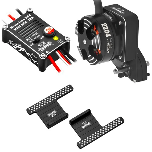 GOUP RC GOUPRC 2204 2400KV Brushless Outrunner Motor with Transmission & 30A Brushless Esc with Pedals for SCX24 RC Crawler Axial 1/24 RC Car Truck