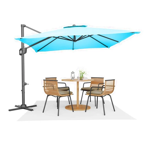 Garvee Cantilever Patio Umbrella 10x10 ft Large Rectangle Umbrella Outdoor Market Umbrellas 360 Rotation Offset Hanging Outdoor Shade for Patio