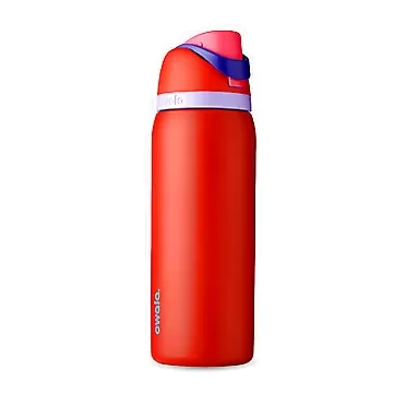 Owala FreeSip Insulated Stainless Steel Water Bottle with Straw for Sports and Travel, BPA-Free, 32-Ounce, Pomegranate Parade