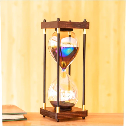 Kojmdven Rainbow Hourglass Timer,60 Minutes Sand Timers,Hour Glass with Sand Timer for Gift,Hourglass Decor for Home, Desk,Office, Wedding Decor (Black)