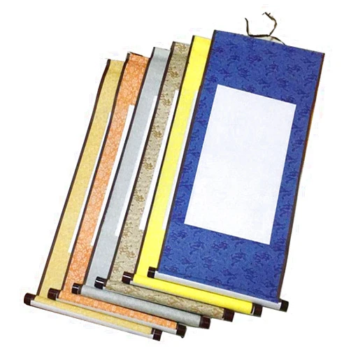 Echaprey 6pcs Blank Mounting Hanging Wall Scrolls Set for Kanji, Sumi and Chinese Calligraphy