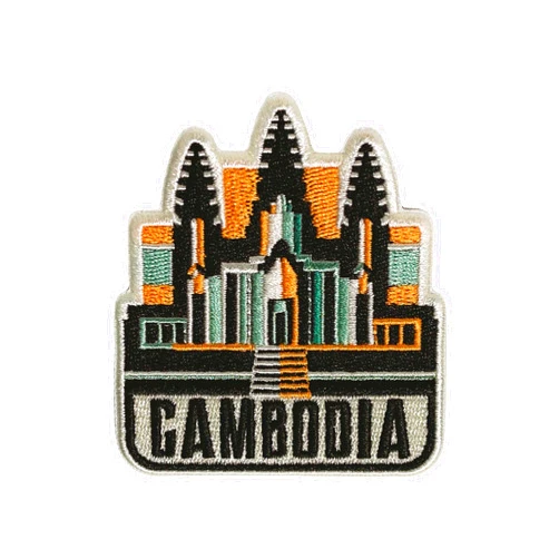Vagabond Heart Cambodia Iron On Patch - Cambodia Travel Souvenir - Cambodia Patch Gift