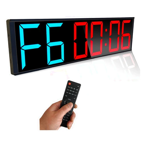 Cynobato 26'' Huge Home Gym Interval Workout Timer Clock, Digital Wall Clock with Seconds Countdown/up, Stopwatch, 8-Alarms, 7-Color Night Light for Tabata/HIIT/MIIT/EMOM/FGB/Boxing (Blue-Red)