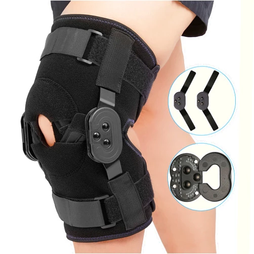 Nvorliy ROM Metal Hinged Knee Brace, Adjustable Open Patella Pad, Medical Knee Immobilizer for ACL, Post Op, Tendon, Orthopedic Rehab and Meniscus Injuries, Fit Right & Left Leg, Women & Men