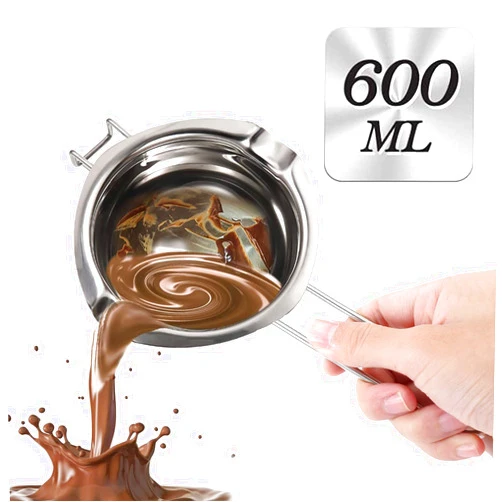 Cohoop Chocolate Melting Pot - 600ML Double Boiler with Heat Resistant Handle, Stainless Steel Double Boiler Pot Set, Double Boilers for Stove Top can Melt Chocolate, Butter, Candy and Candle