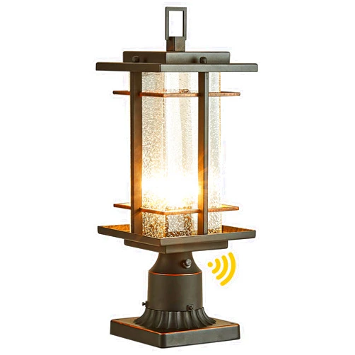 VOCLDFA Post Lights Outdoor Dusk to Dawn Pillar Light Fixture with Seeded Glass Waterproof Exterior Lamp Post Lantern Hard-Wired Pole Mount light Outside with 3-Inch Pier Mount Adapter