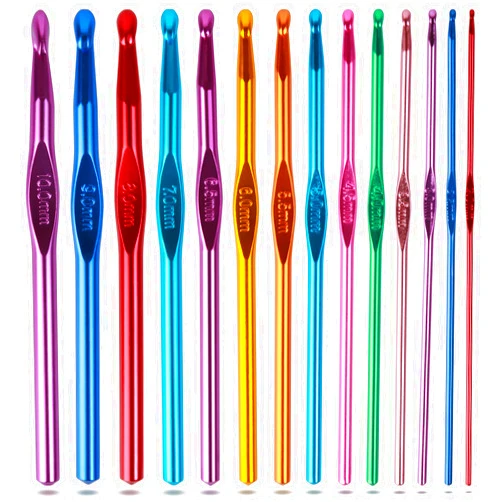 Hanmir Crochet Hooks Set, Aluminum Handle Knitting Needles for Arthritic Hands, Crochet Needles for Yarn Craft, Nice Gift for Women
