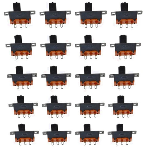AllGIFT Slide Switches Vertical Latching 20pcs 50V 0.5A New 7mm High Knob Panel Mount Micro Mini Toggle Switch Electrical Equipment