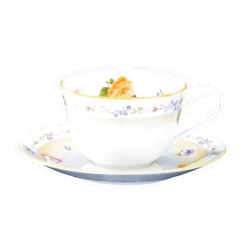 Noritake T59387A/4620 Cup & Saucer (For Both Coffee and Tea), 7.8 fl oz (220 cc), Jeune Frère, Microwave Safe, Bone China