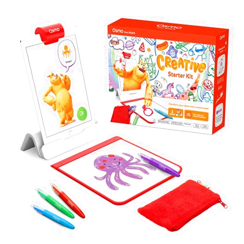 Osmo - Creative Starter Kit for IPad - 3 Educational Learning Games - Creative Drawing & Problem Solving/ Early Physics - STEM Toy Gifts for Kid, Boy & Girl - Ages 5 6 7 8 9 10 (Osmo Base Included)