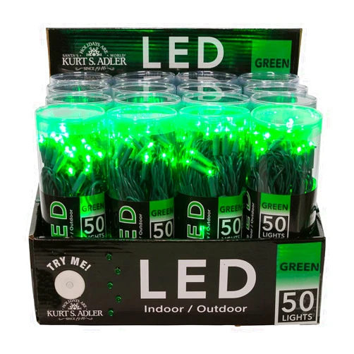 Kurt S. Adler UL 50 5mm LED Wire Kurt Adler Green Light Set