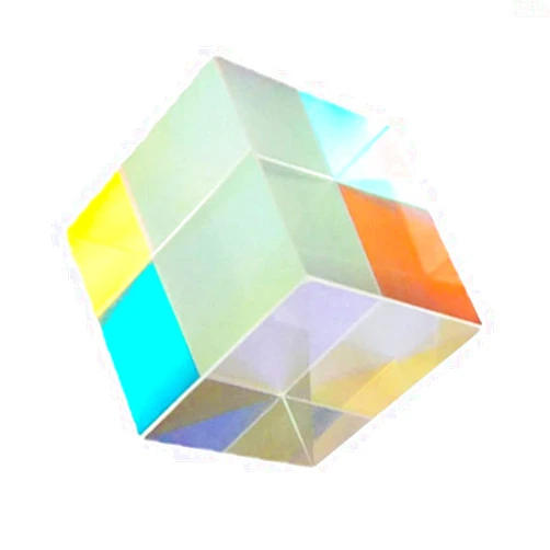 NYJLGD RGB X-Cube Prism, Dichroic Glass 6 Sides Bright Optical Glass Prism Cube Colorful Combiner Splitter Physics Light Spectrum Educational Model