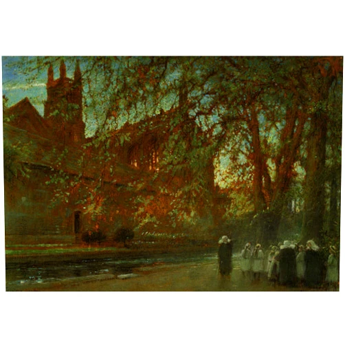 Canvas Art USA Cloister Garden Winchester Cathedral by Albert Goodwin - 16